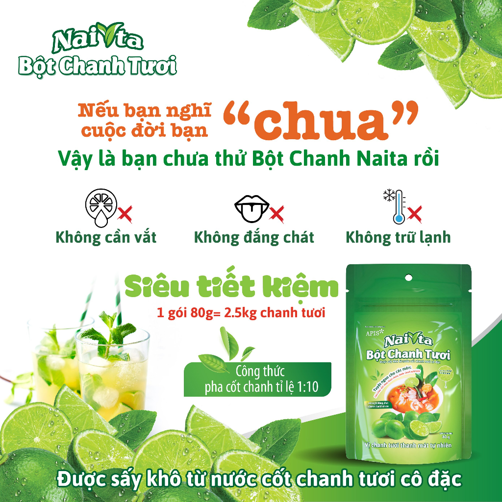 Bột cốt chanh Naita
