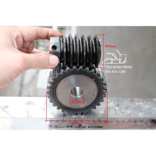 Bộ truyền Trục vít bánh vít Z30 M3 tỷ số truyền 1:30 chế tạo từ thép chất lượng cao