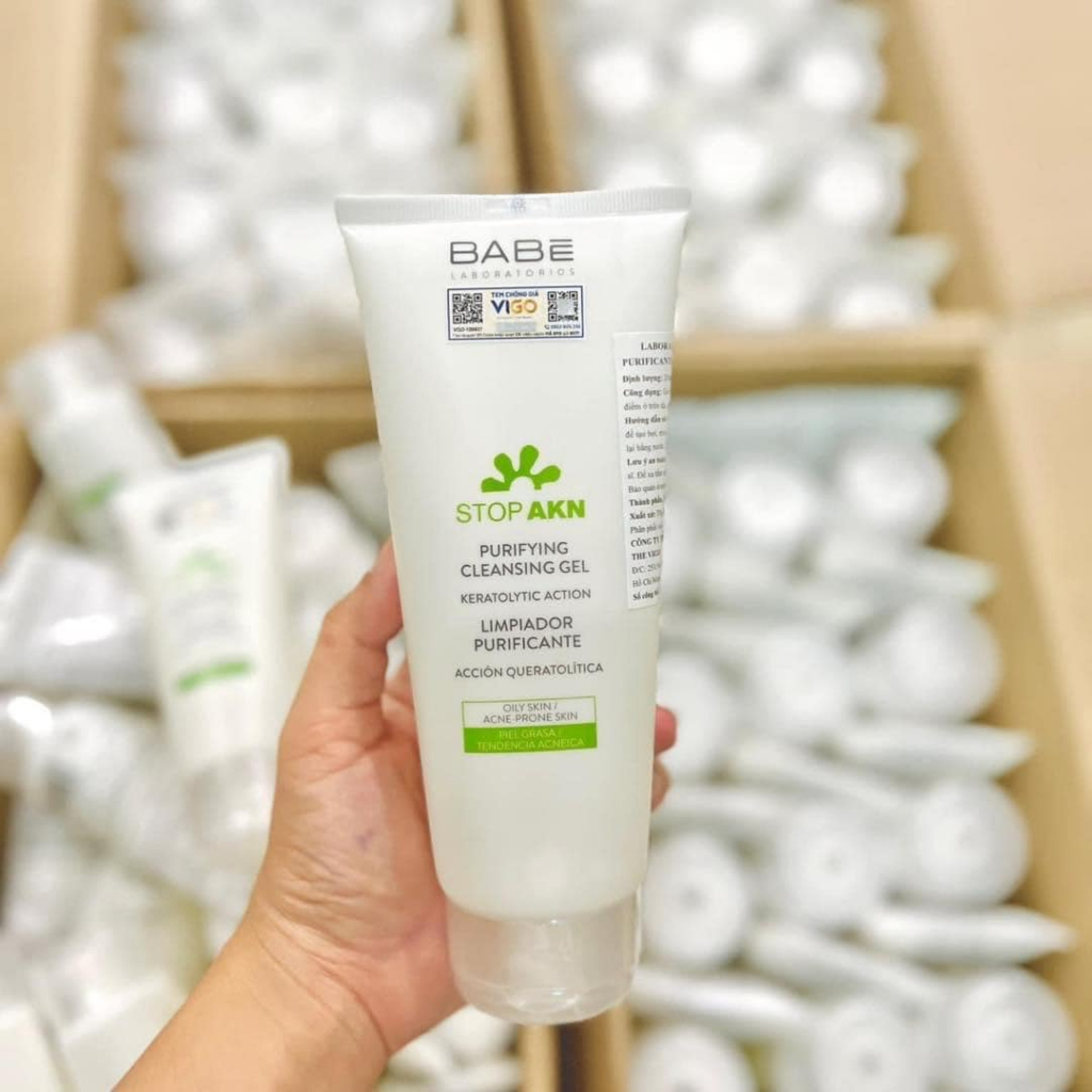 Sữa Rửa Mặt BABÉ Stop Akn Purifying Cleansing Gel Cho Da Dầu Mụn 200ml