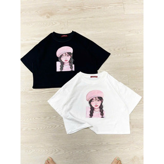 ẢNH THẬT ÁO CROPTOP PHOM RỘNG BẠN NÓN HỒNG
