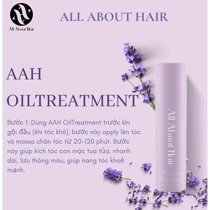 Combo tẩy tế bào chết da đầu và oil treatment kích mọc tóc All About Hair