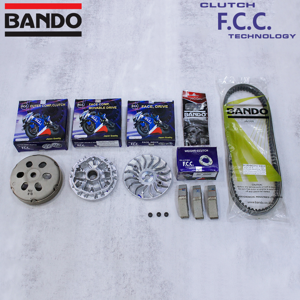 Trọn bộ nồi trước sau FCC-BANDO xe SHVN 125/150 (2013-2019) (Tặng lò xo cái 35kg)