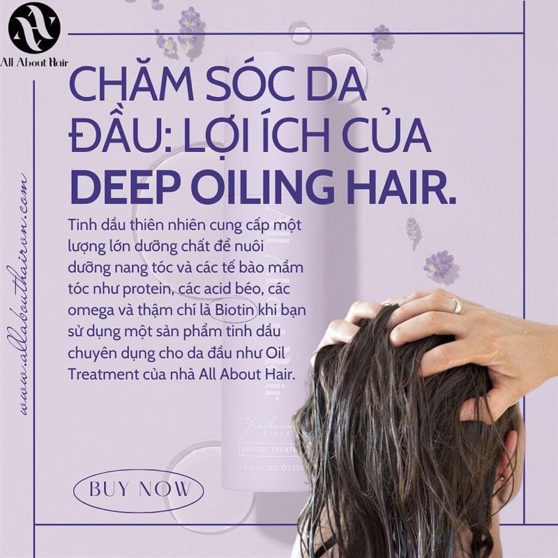 Combo tẩy tế bào chết da đầu và oil treatment kích mọc tóc All About Hair