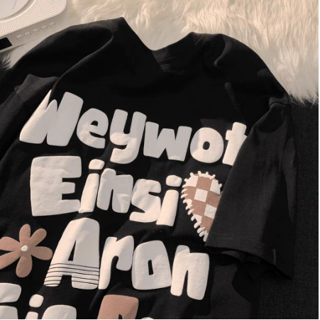Áo phông nam nữ tay lỡ, áo thun Wey in nổi chất cotton su form rộng túi zip