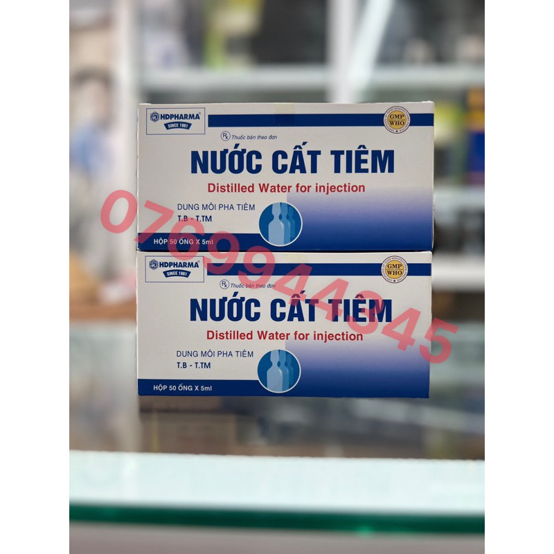 (Hoả tốc HCM) Hộp nước cất pha tiêm 5ml/ống