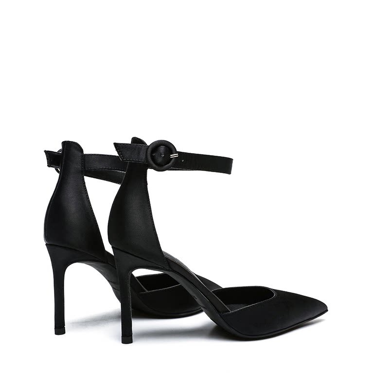 GIÀY SANDAL BÍT MÀU ĐEN LỤA SATIN CAO CẤP , CAO 8-10-11CM