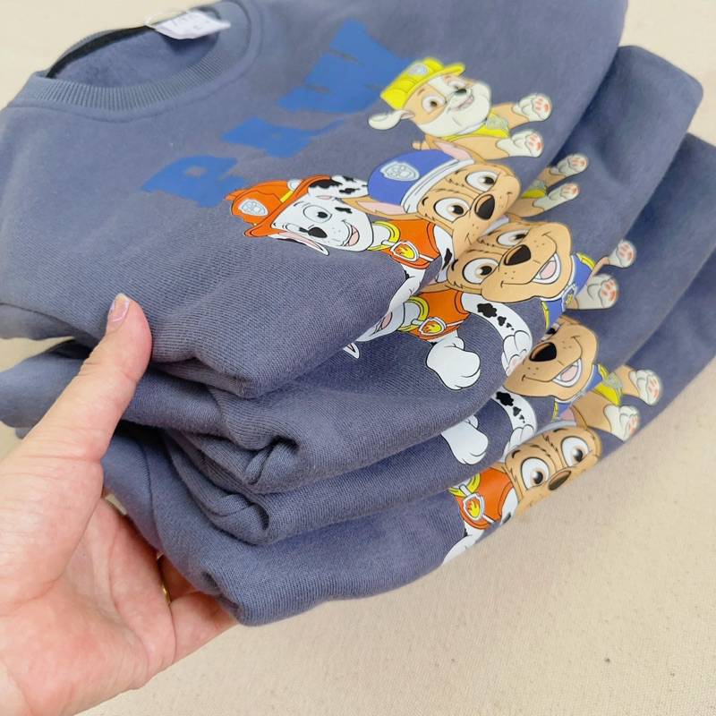 Bộ nỉ xanh hình chú chó cứu hộ cho bé trai