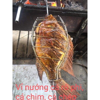 Vỉ nướng cá rô phi/ vỉ nướng cá cho lò quay xích to/ xiên nướng cá