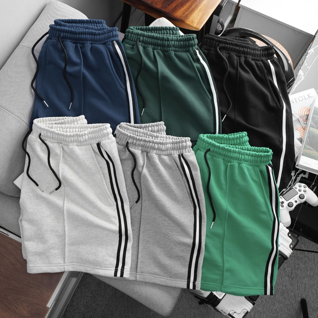 Short nỉ da cua viền sọc nhiều màu thời trang bigsize nam cỡ đại 140kg