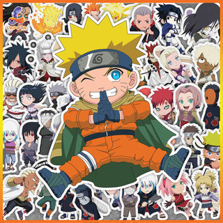 Set 50 cái Sticker Naruto Chibi chống nước, Hình Dán Naruto, Sasuke anime, Decal Naruto cute dán vali, laptop