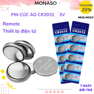 Pin cúc áo CMOS CR2032 Lithium 3V dùng cho các thiết bị điện tử pin cảm biến áp suất lốp, chìa khóa ô tô, xe máy MONASO
