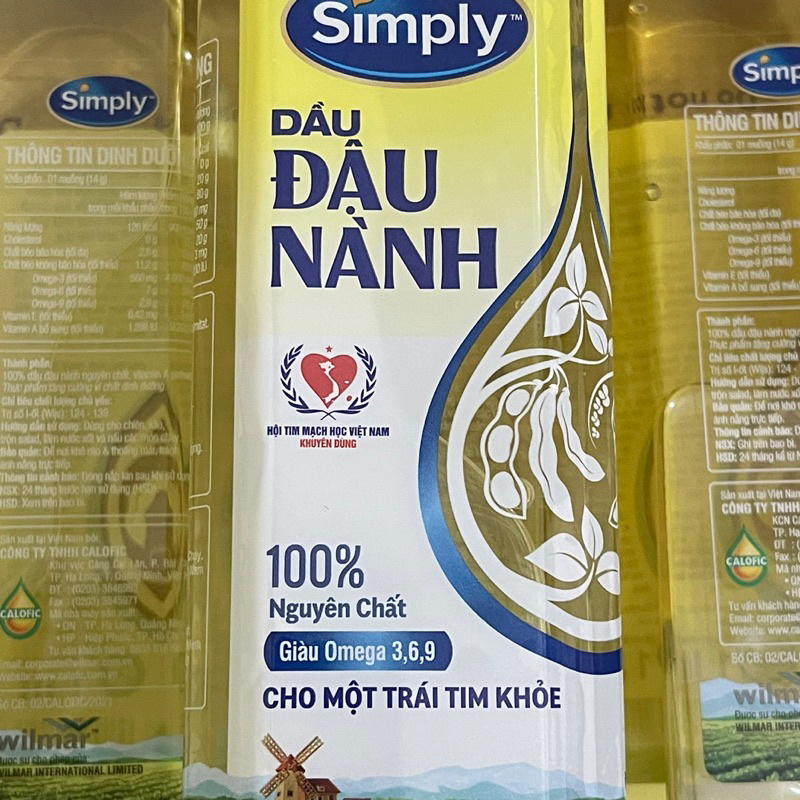 Dầu đậu nành Simply chai 1 lít