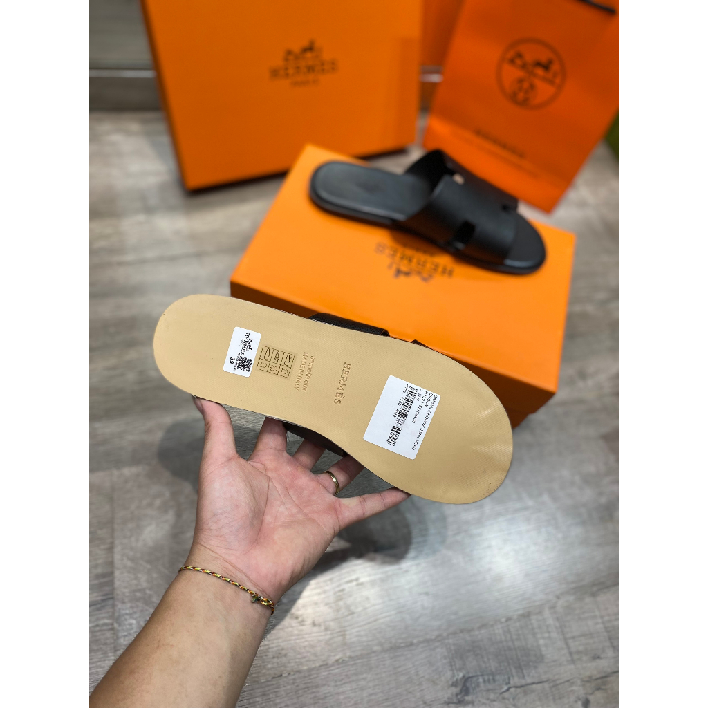Dép HERMES HM Nam Nữ Da Thời Trang , Dép Chứ H Cao Cấp Full Bill Box