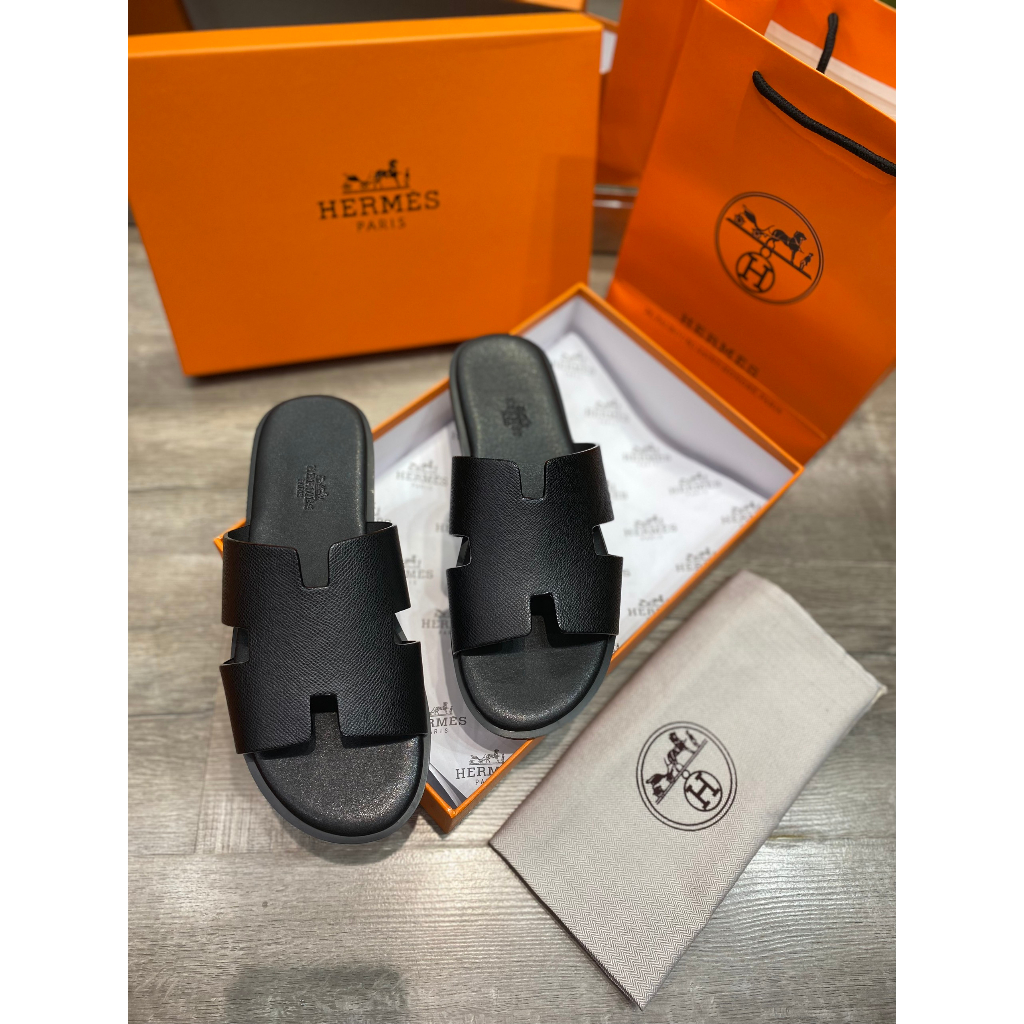 Dép HERMES HM Nam Nữ Da Thời Trang , Dép Chứ H Cao Cấp Full Bill Box