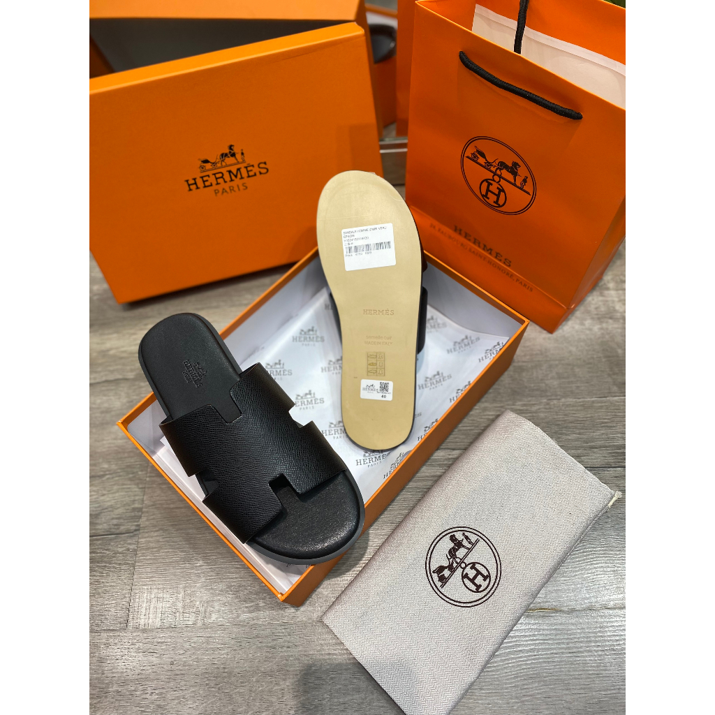 Dép HERMES HM Nam Nữ Da Thời Trang , Dép Chứ H Cao Cấp Full Bill Box