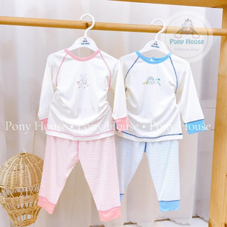 Bộ Quần Áo Dài Tay Nous Cài Vai Chất Liệu Nu Petit Size Cho Bé Trai, Bé Gái 0-3 Tháng Đến 9-12 Tháng (0M-3M-6M-9M-12M)