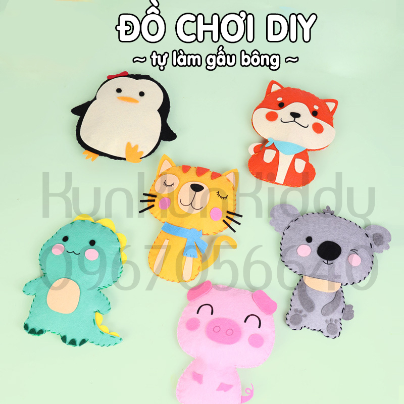 Đồ chơi thủ công DIY KIDDY COLOR - bé tự làm thú bông dễ thương