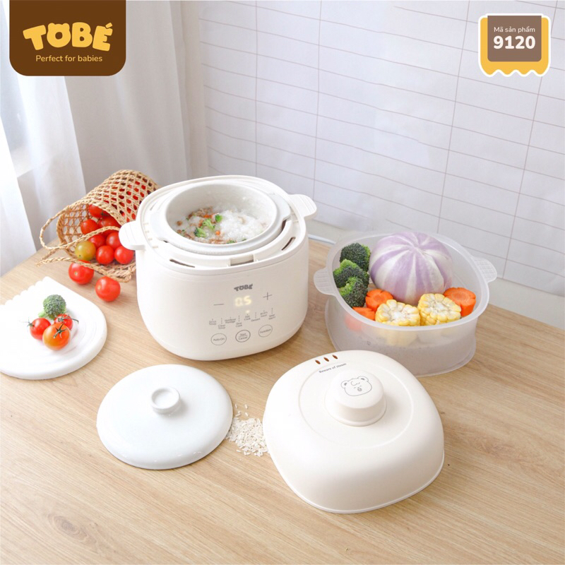 Nồi nấu cháo chậm Komi Tobé dung tích 1 lít cho bé lunakidsbaby