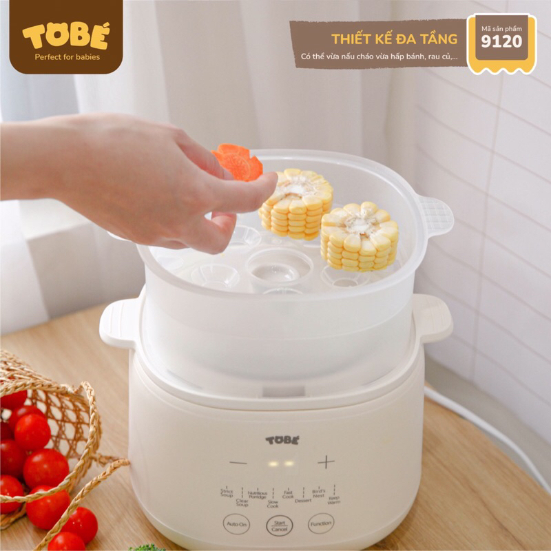 Nồi nấu cháo chậm Komi Tobé dung tích 1 lít cho bé lunakidsbaby