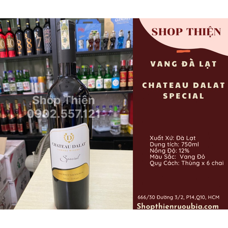 Vang Đỏ Đà Lạt Chateau Dalat Special 12 750ml