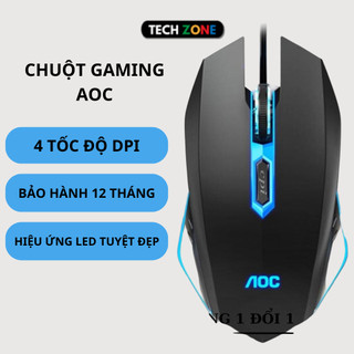 Chuột Gaming AOC KB121 - LED 7 màu, 4 chế độ DPI, thiết kế vừa vặn cho game và văn phòng