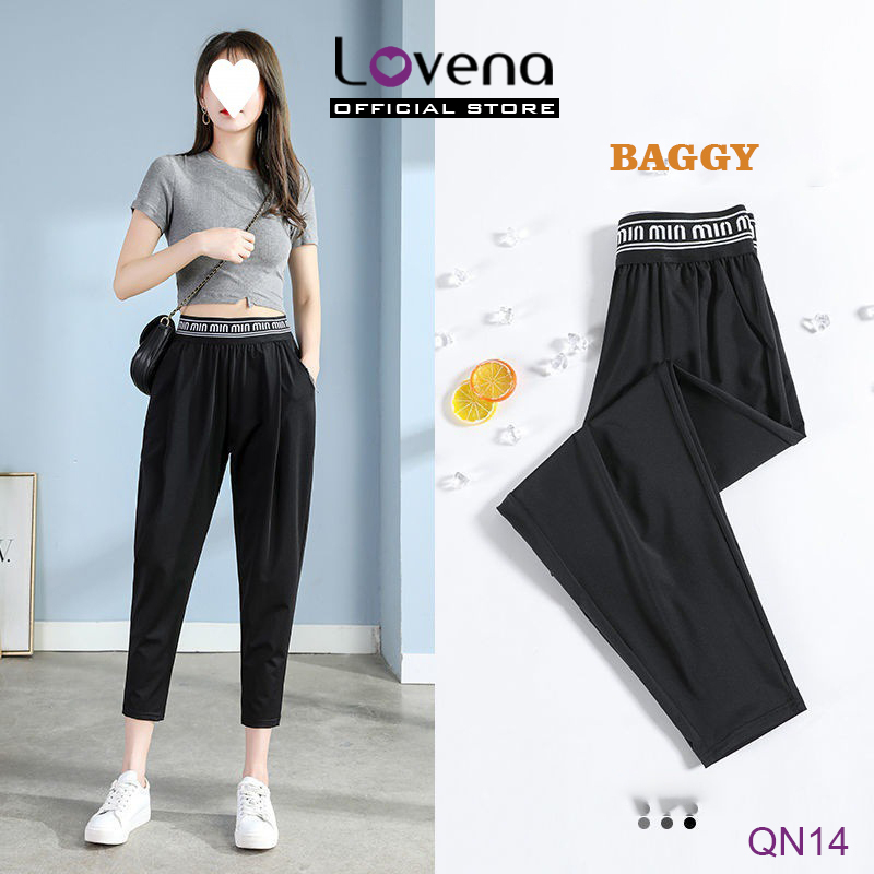 Quần Baggy Nữ UMI Lửng Cạp Chữ Ngẫu Nhiên Phong Cách Thời Trang LOVENA QN14