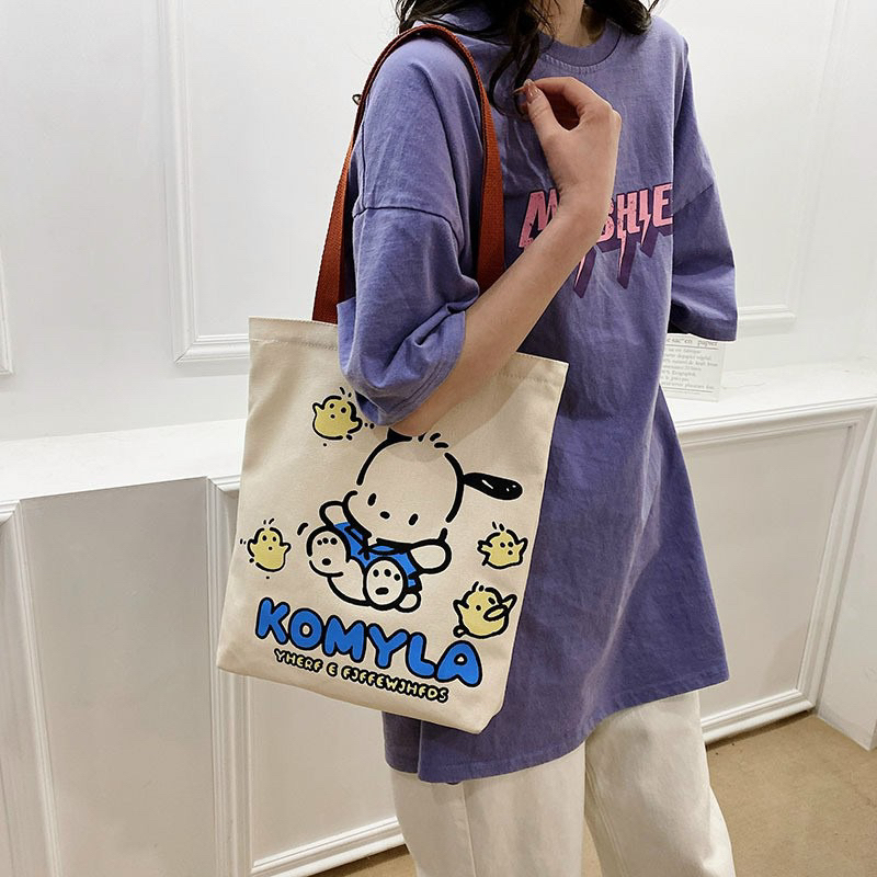 Túi vải tote cỡ lớn có khoá kéo.