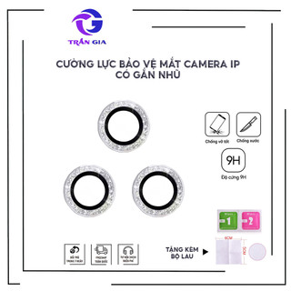 Bộ Kính Cường Lực Bảo Vệ Titan Chống Trầy Xước Đính Đá Cho camera 11 promax/12 promax/13 promax/14 promax