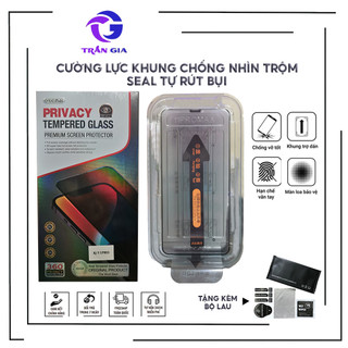 Kính Cường Lực ip khung tự rút bụi chống nhìn trộm cho x/xs/xr/xsmax/11/12/13/14 11 promax 12 promax 13 promax 14 promax