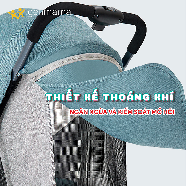 Xe Đẩy Cho Bé Gấp Gọn, Siêu Nhẹ, Giảm Xóc 4 Bánh, Ngồi, Ngả Nằm 3 Tư Thế, Có Tay Kéo Tiện Lợi Genmama