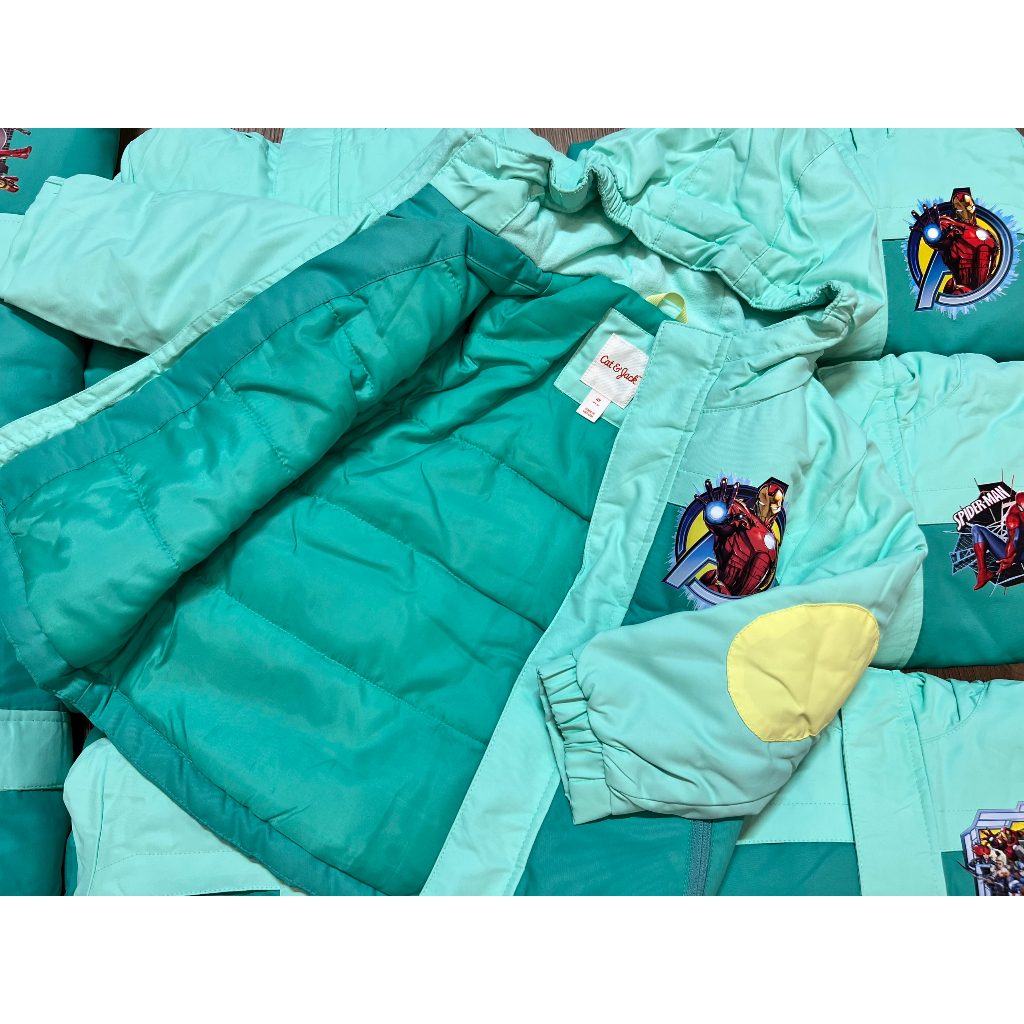 Áo khoác phao Cat&Jack in hình siêu nhân xuất dư cho bé trai từ 3-5 tuổi