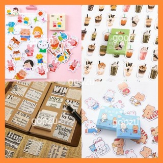 P1 - Set 45 miếng dán sticker trang trí hoạt hình nhiều mẫu