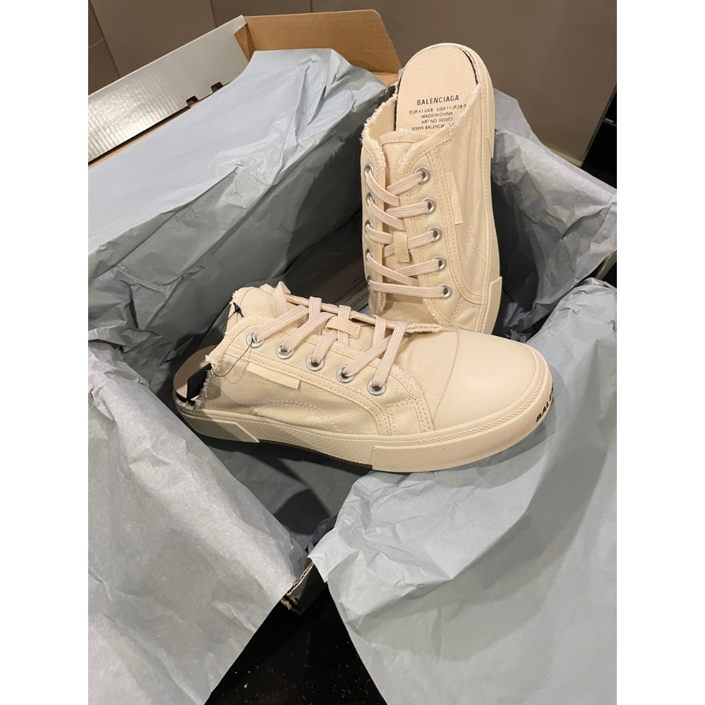 Giày Sneaker đạp gót - Balenciaga Pairs Black White Slip On Sneaker