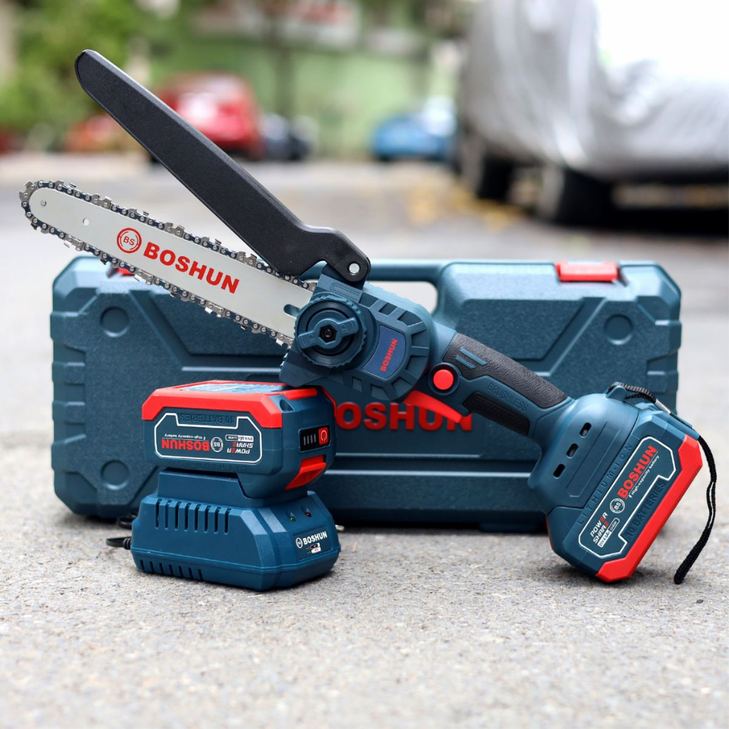 Máy Cưa Xích Dùng Pin BOSHUN BS-CS08 - không chổi than - Chân Pin Phổ Thông Makita
