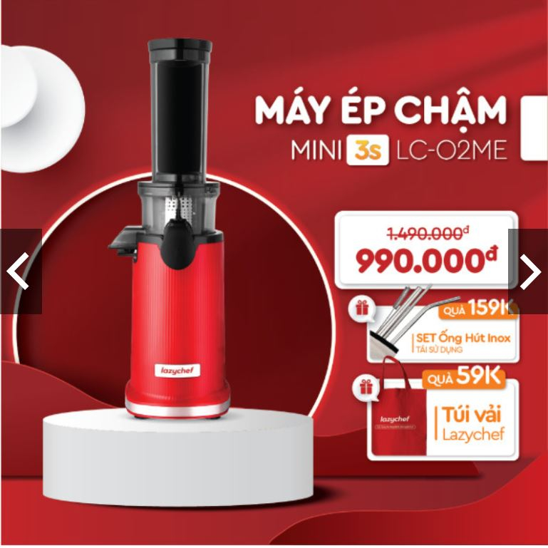MÁY ÉP CHẬM MINI 3S LAZYCHEF - THÁO LẮP TRONG 3 GIÂY, BẢO HÀNH 12 THÁNG