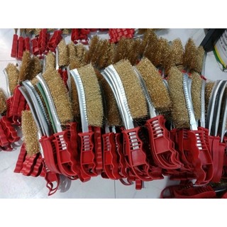 Combo 5 Bàn chải đánh rỉ, chổi sắt cọ rỉ cán đỏ, chổi đánh rỉ sắt