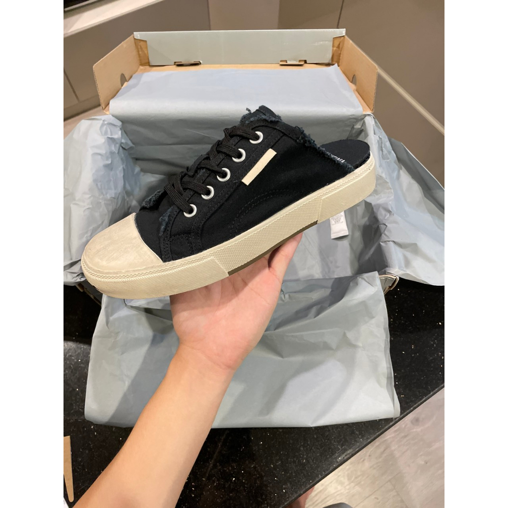 Giày Sneaker đạp gót - Balenciaga Pairs Black White Slip On Sneaker