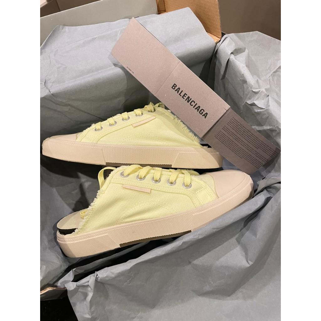 Giày Sneaker đạp gót - Balenciaga Pairs Black White Slip On Sneaker