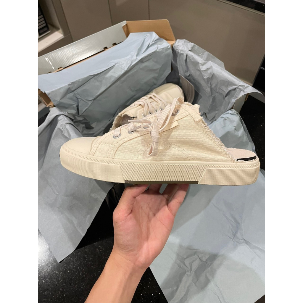 Giày Sneaker đạp gót - Balenciaga Pairs Black White Slip On Sneaker