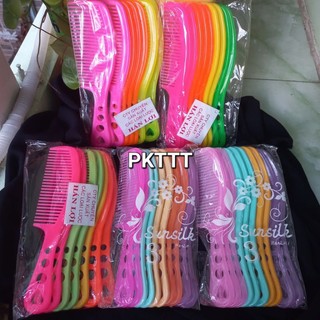 Combo 3 cây lược chải tóc có cán cầm 19cm (màu ngẫu nhiên)