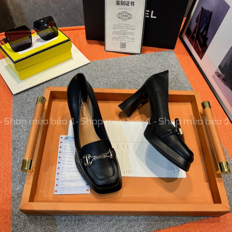 Giày cao gót đế đúp khoá ngang gót trụ fullbox hàng quảng châu cao cấp