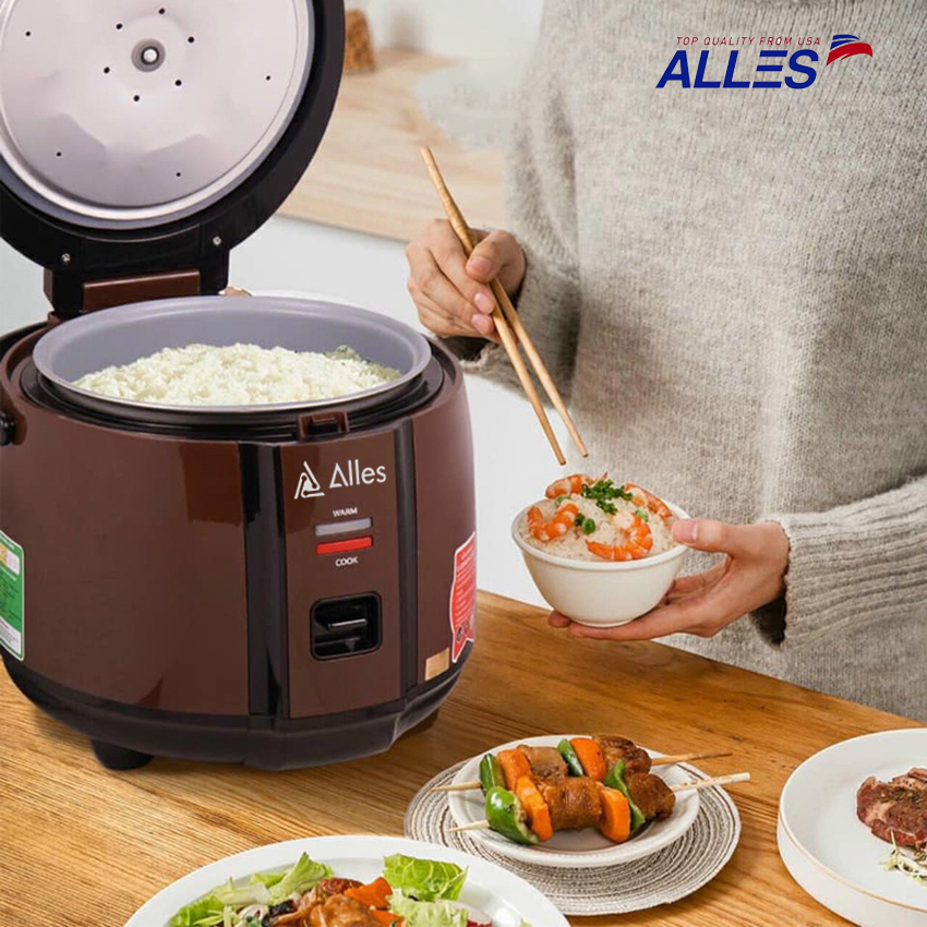 Nồi cơm điện cao cấp chính hãng Alles AL18-181A dung tích 1L8 lòng siêu dày cơm siêu ngon cao cấp