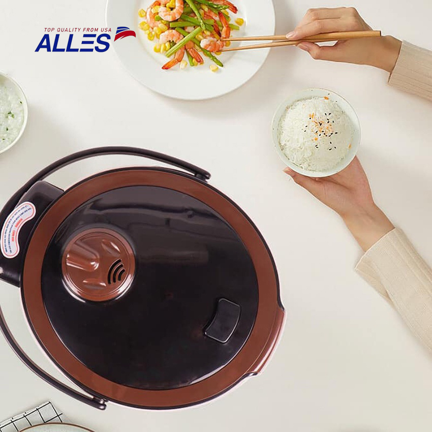Nồi cơm điện cao cấp chính hãng Alles AL18-181A dung tích 1L8 lòng siêu dày cơm siêu ngon cao cấp