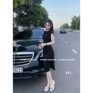 Đầm body cổ sơ mi nhíu eo