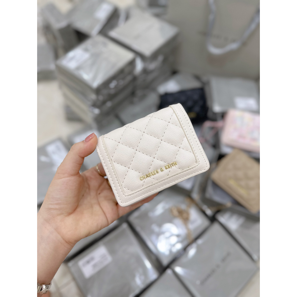 VÍ CNK FULLBOX KÈM DÂY ĐEO CHÉO SẴN MÀU ĐEN - KEM - BE - HỒNG