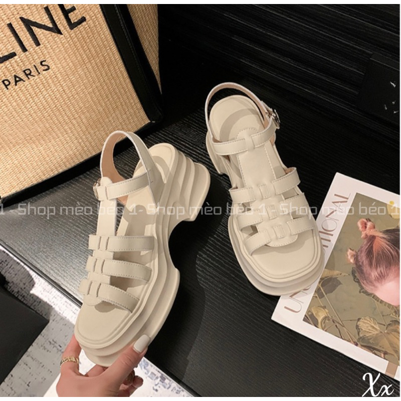 Sandal chiến binh đan ngang đế cao fullbox hàng quảng châu cao cấp