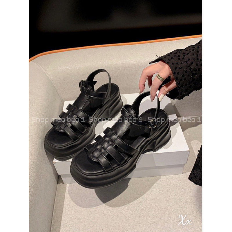 Sandal chiến binh đan ngang đế cao fullbox hàng quảng châu cao cấp