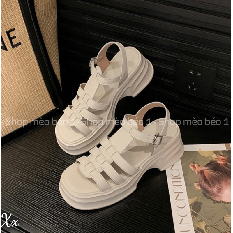 Sandal chiến binh đan ngang đế cao fullbox hàng quảng châu cao cấp