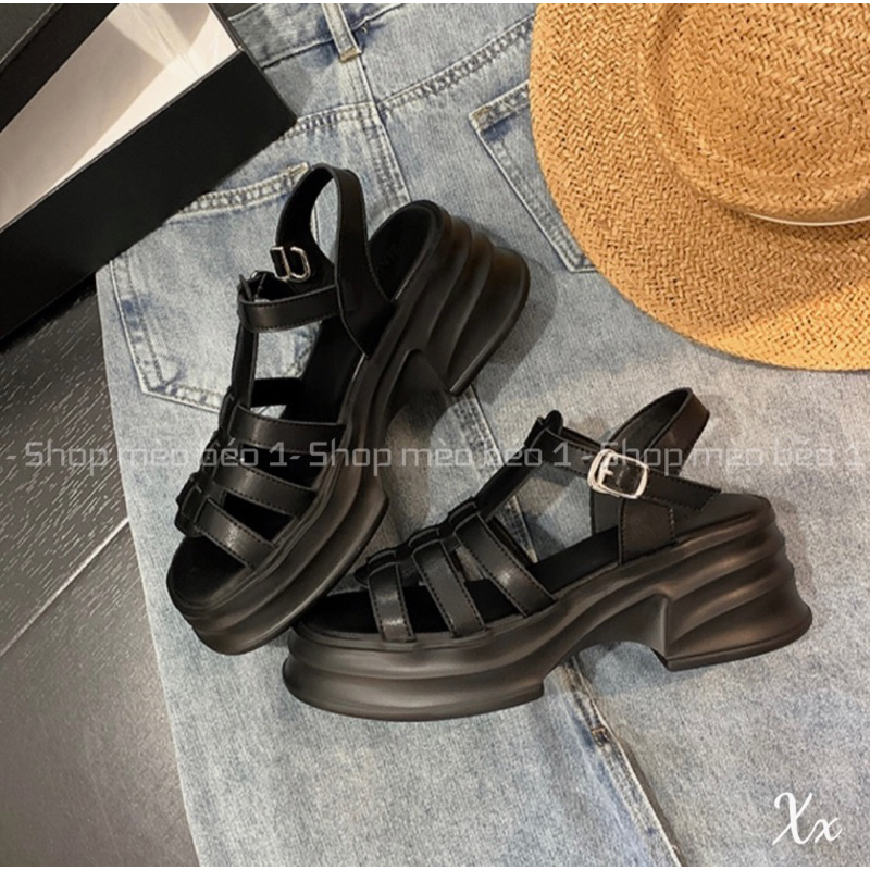 Sandal chiến binh đan ngang đế cao fullbox hàng quảng châu cao cấp