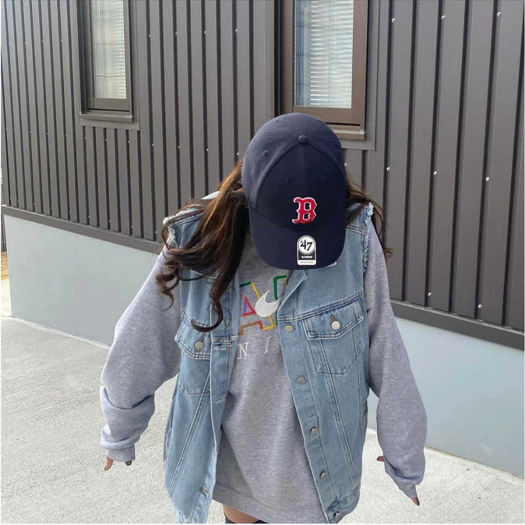 Nón MLB x 47 Brand Mỹ_Logo Boston Red Sox Navy / Red